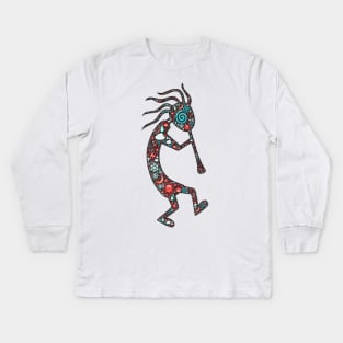 Kokopelli - The Trickster, Native American Symbol Kids Long Sleeve T-Shirt